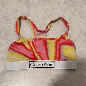 Calvin Klein Red and Yellow Sports Bra